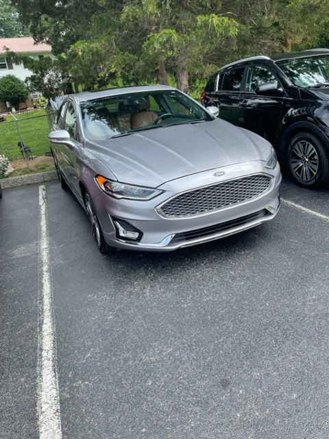 Front view of a grey 2020 Ford Fusion.
